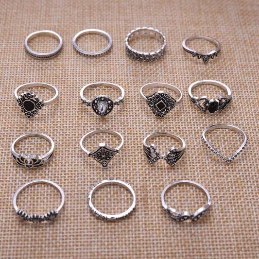 15 PCs Women’s Ring Set – Trendy Fashion Rings for Girls & Ladies
