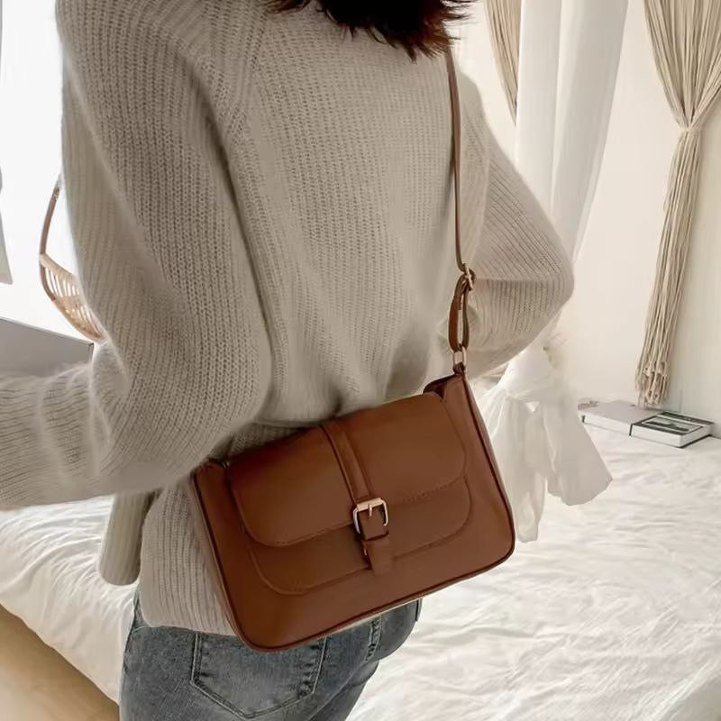 Vintage PU Leather Shoulder & Crossbody Bag for Women