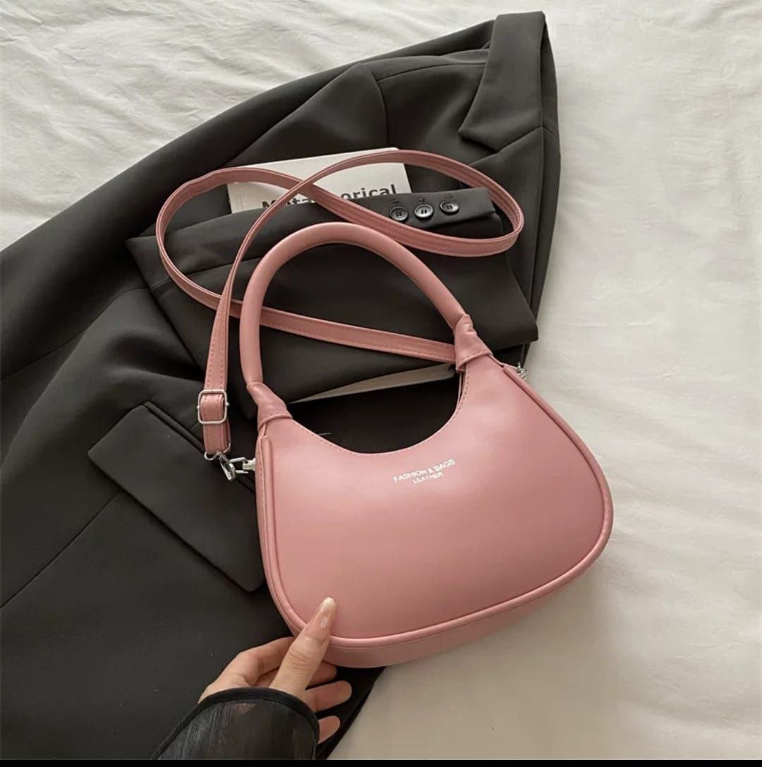 Minimalist Leather-Finish Hobo Bag