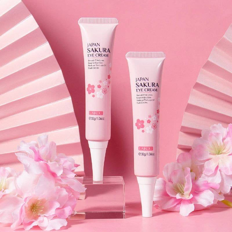 LAIKOU Janpan Sakura Anti-aging Eye Bag Removal Dark Circle Fine Lines Under Eye Dark Circle 30g Eye Cream

Key Features:
Sakura Extract: Contains cherry blossom extract to brighten and refresh the eye area.
Reduces Dark Circles and Puffiness