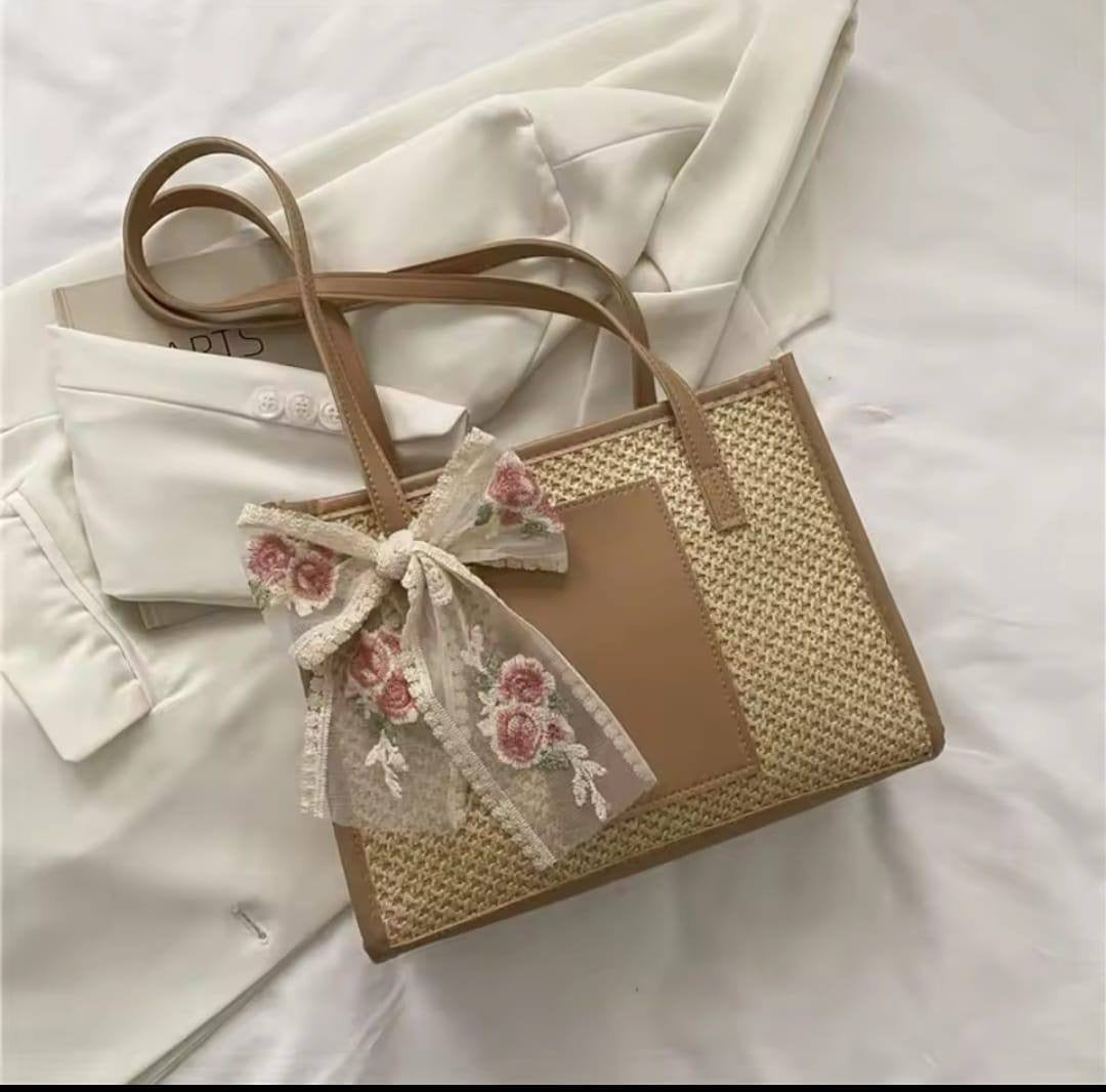 Summer Straw Woven Tote Bag for Women