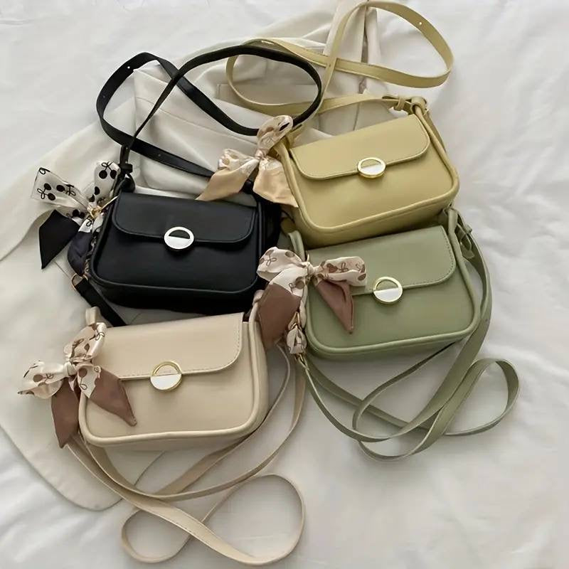 Chic Korean Style Solid Color PU Shoulder Bag