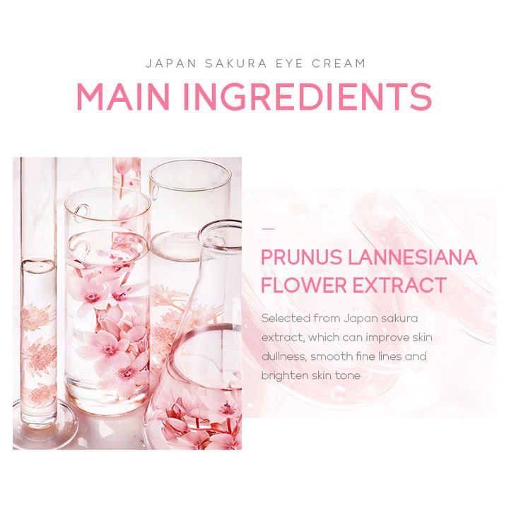 LAIKOU Janpan Sakura Anti-aging Eye Bag Removal Dark Circle Fine Lines Under Eye Dark Circle 30g Eye Cream

Key Features:
Sakura Extract: Contains cherry blossom extract to brighten and refresh the eye area.
Reduces Dark Circles and Puffiness