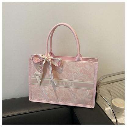 Embroidered Tote Bag for Women – Spacious Luxury Handheld Work & Daily Use Bag