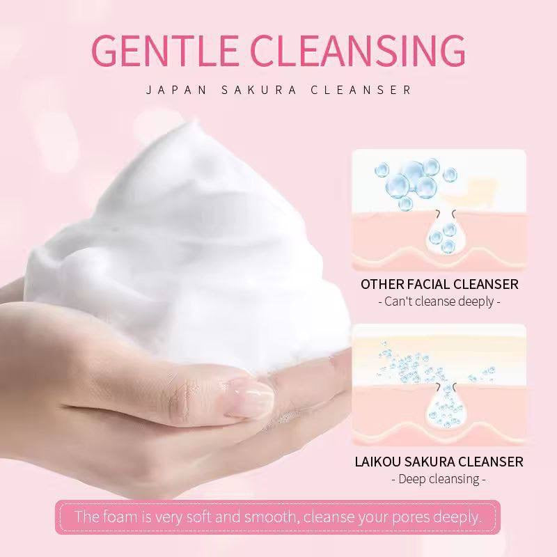 LAIKOU Facial Cleansing Foam Face Wash Remove Blackheads Moisturizing Pore Shrinkage Deep Cleansing Oil Control Skin Care

 [100g]

Contains Prunus Lannesiana Flower Extract and Niacinamide.
Cleans pores deeply to remove dirt