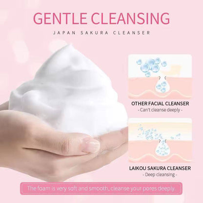 LAIKOU Facial Cleansing Foam Face Wash Remove Blackheads Moisturizing Pore Shrinkage Deep Cleansing Oil Control Skin Care

 [100g]

Contains Prunus Lannesiana Flower Extract and Niacinamide.
Cleans pores deeply to remove dirt
