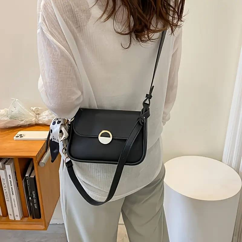 Chic Korean Style Solid Color PU Shoulder Bag