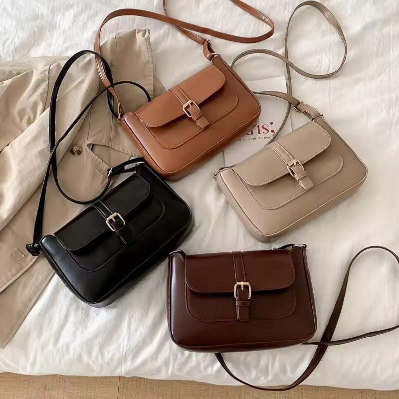 Vintage PU Leather Shoulder & Crossbody Bag for Women