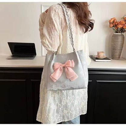 🎀 Cute Bow Shoulder Bag — Ballet Style Underarm Handbag