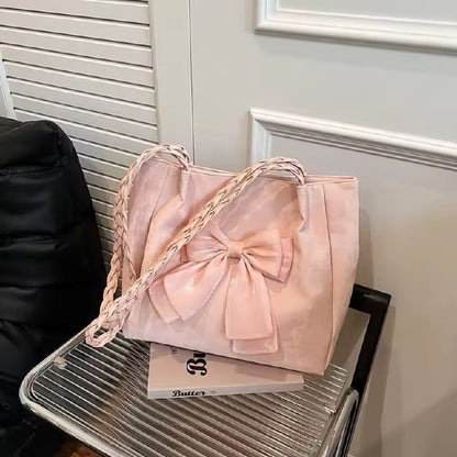 🎀 Cute Bow Shoulder Bag — Ballet Style Underarm Handbag