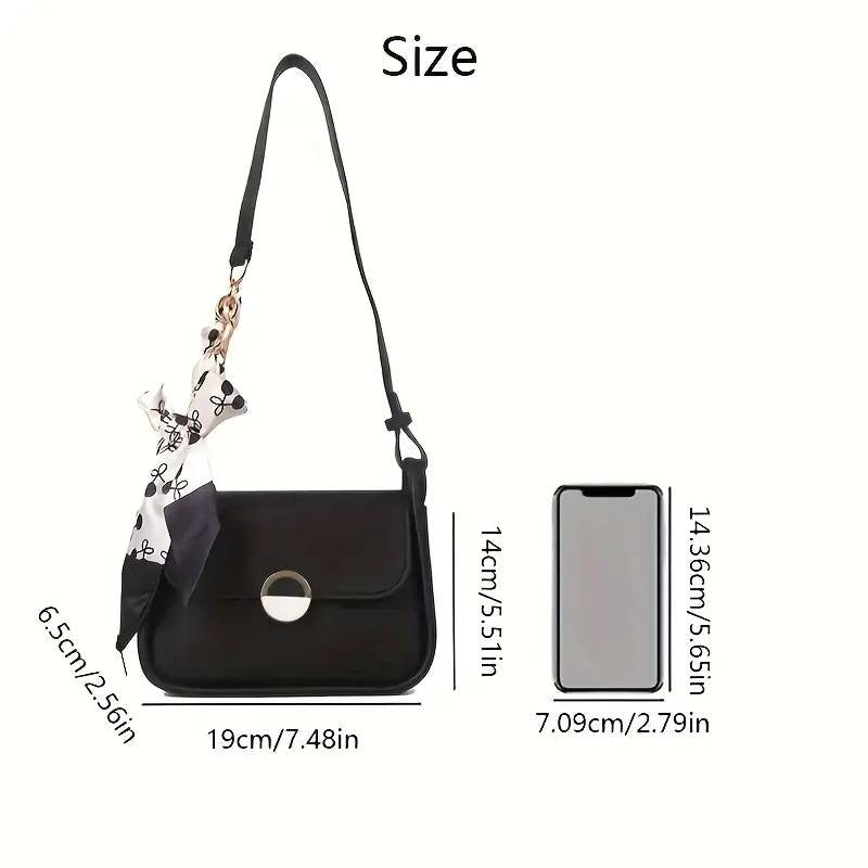 Chic Korean Style Solid Color PU Shoulder Bag