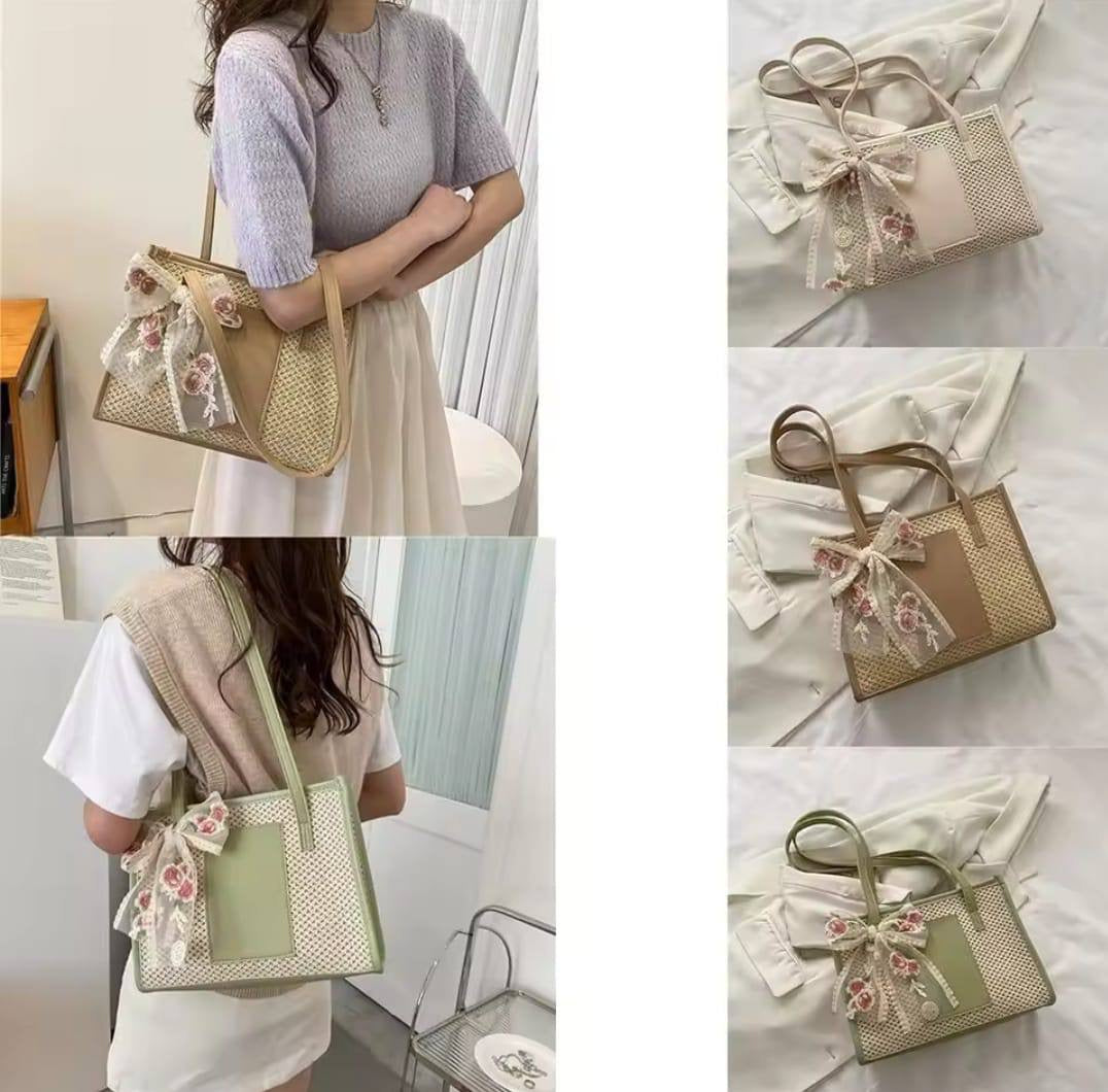 Summer Straw Woven Tote Bag for Women