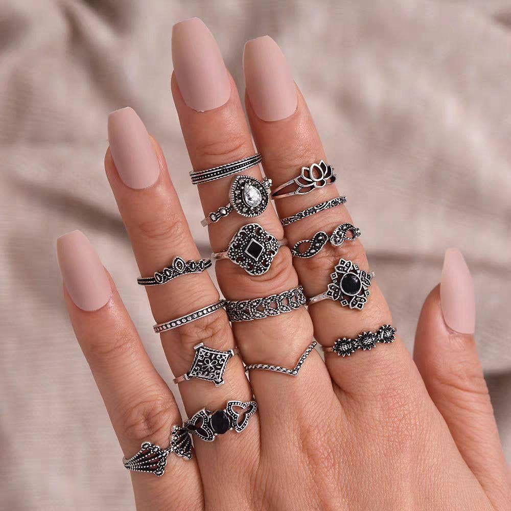 15 PCs Women’s Ring Set – Trendy Fashion Rings for Girls & Ladies