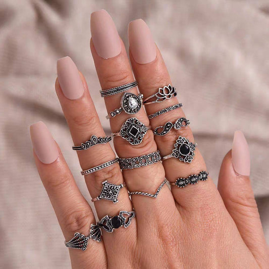 15 PCs Women’s Ring Set – Trendy Fashion Rings for Girls & Ladies