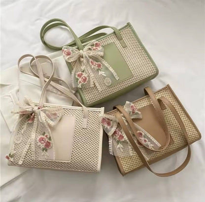 Summer Straw Woven Tote Bag for Women