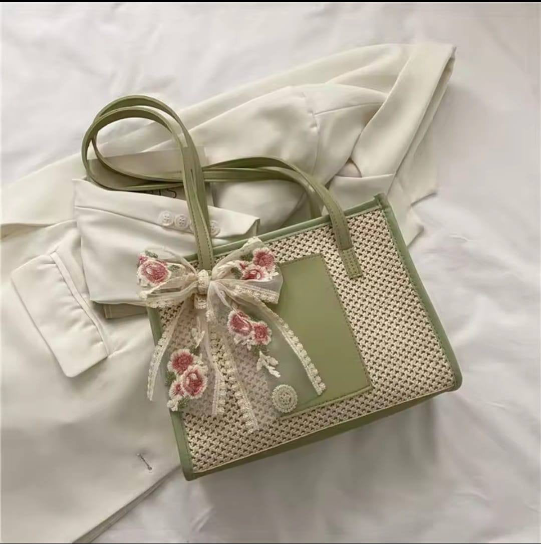 Summer Straw Woven Tote Bag for Women