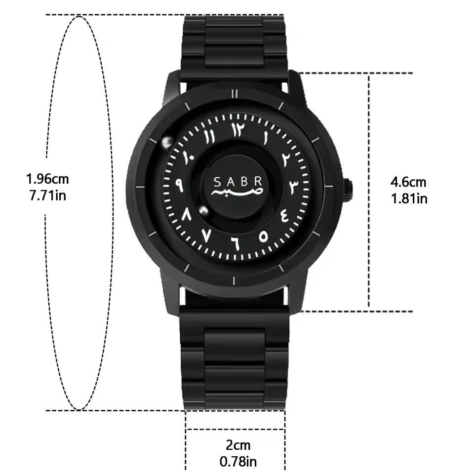 SABAR Arabic Numerals Alloy Quartz Watches Men's Magnetic Bead Watches Top Luxury Mirrorless Quartz Watches
