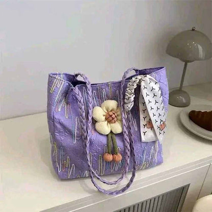 Sunflower Doll Tote Bag with Special Texture Design