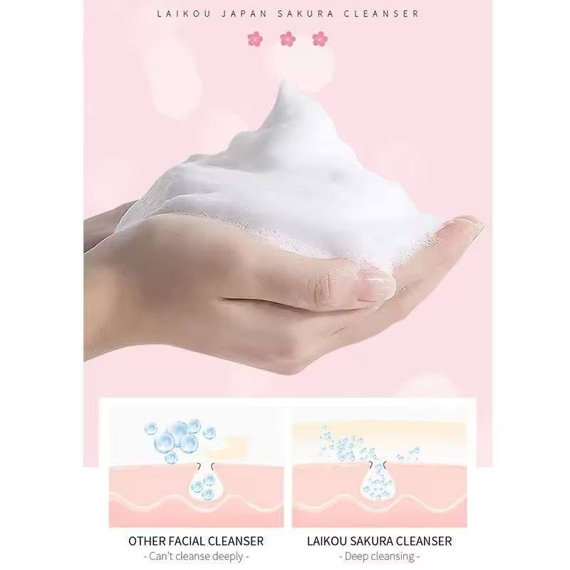LAIKOU Facial Cleansing Foam Face Wash Remove Blackheads Moisturizing Pore Shrinkage Deep Cleansing Oil Control Skin Care

 [100g]

Contains Prunus Lannesiana Flower Extract and Niacinamide.
Cleans pores deeply to remove dirt