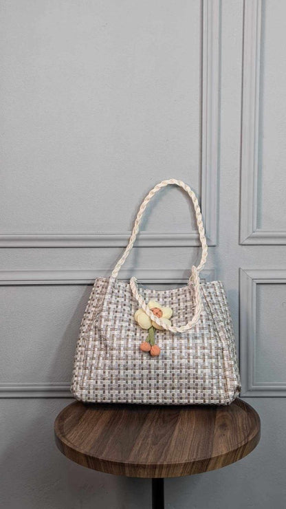Elegant Woven Straw Tote Bag – Perfect for Work &amp; Daily Use