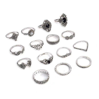 15 PCs Women’s Ring Set – Trendy Fashion Rings for Girls & Ladies