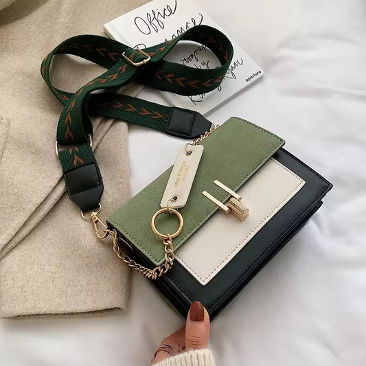 Luxury Ladies Messenger Bag – Contrast Color Shoulder & Mobile Phone Bag