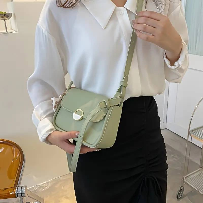 Chic Korean Style Solid Color PU Shoulder Bag