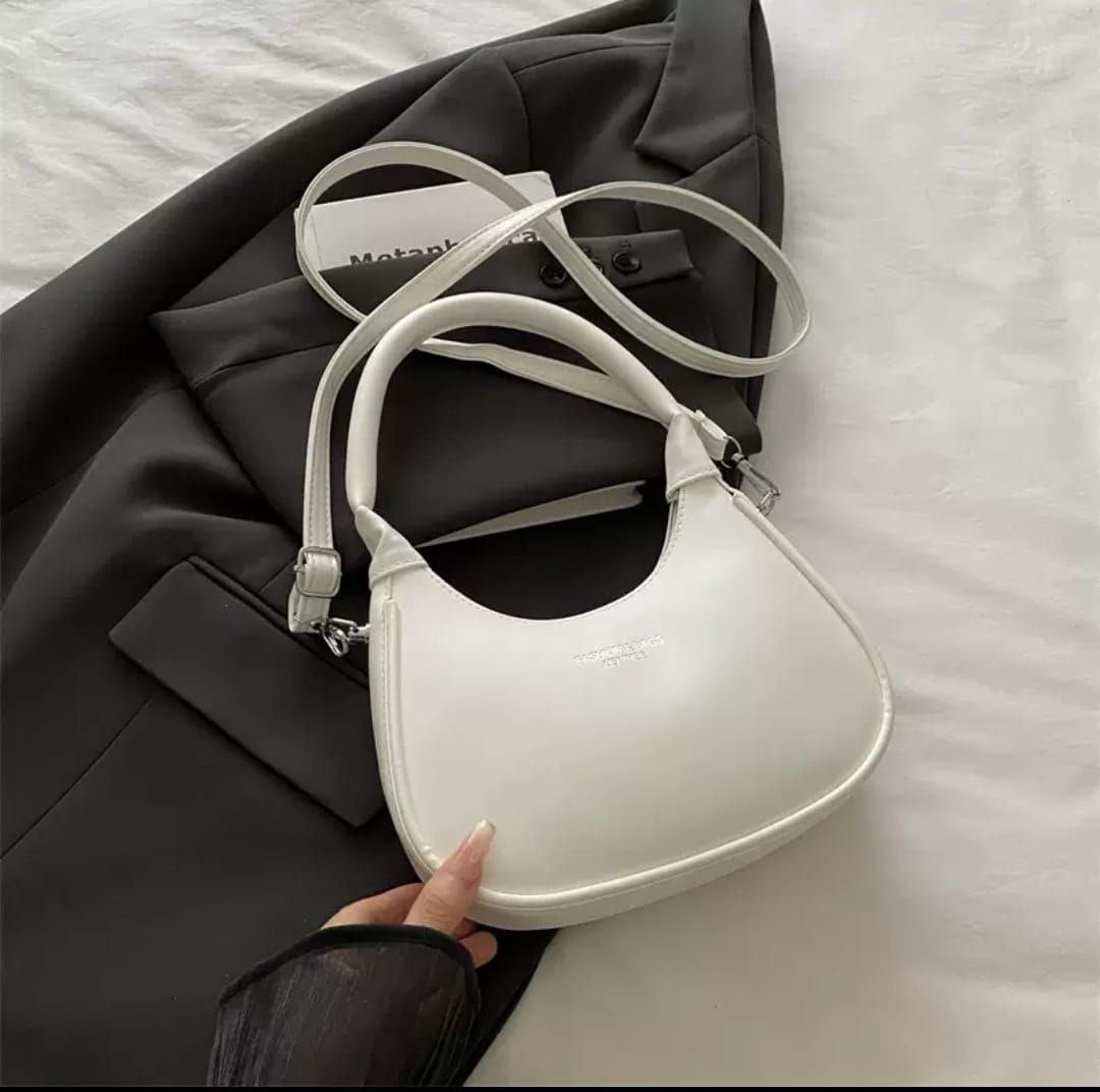 Minimalist Leather-Finish Hobo Bag