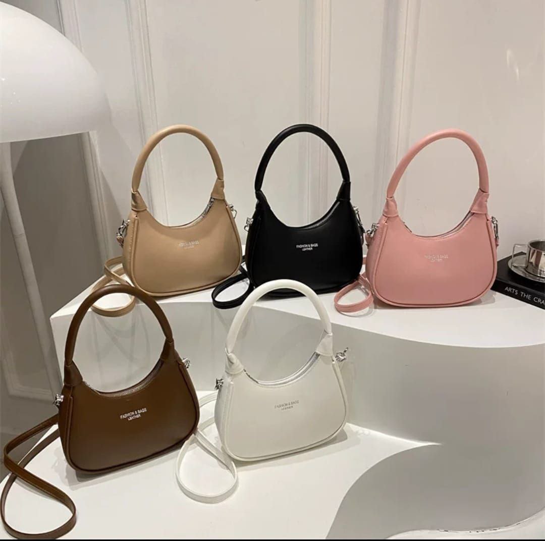 Minimalist Leather-Finish Hobo Bag