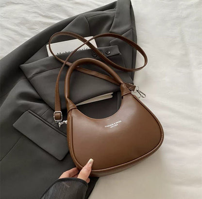 Minimalist Leather-Finish Hobo Bag