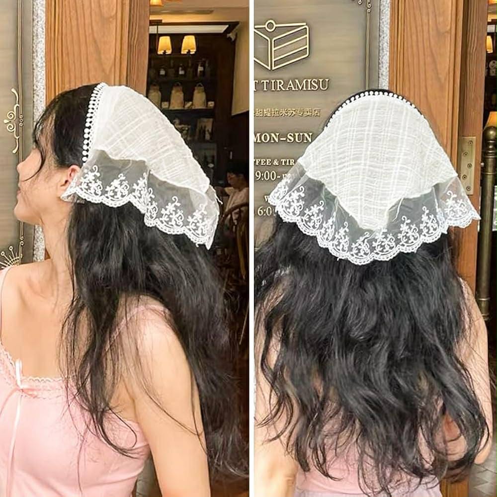 Modern Hair Scarf Soft And Comfortable Lace Flower Headbands Bohomian Hair Bandanas For Women And Girl