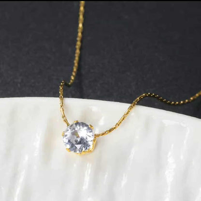 One Stone Stainless Steel Pendent