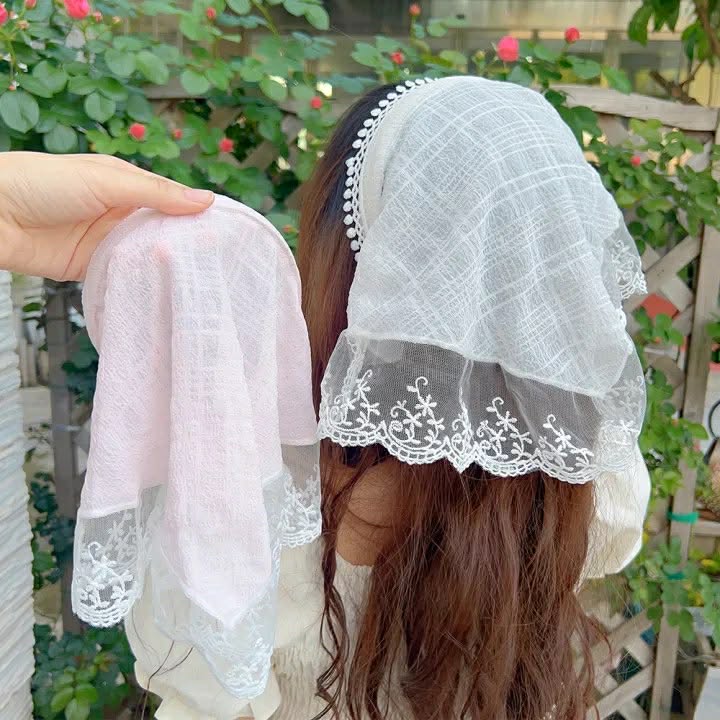 Modern Hair Scarf Soft And Comfortable Lace Flower Headbands Bohomian Hair Bandanas For Women And Girl