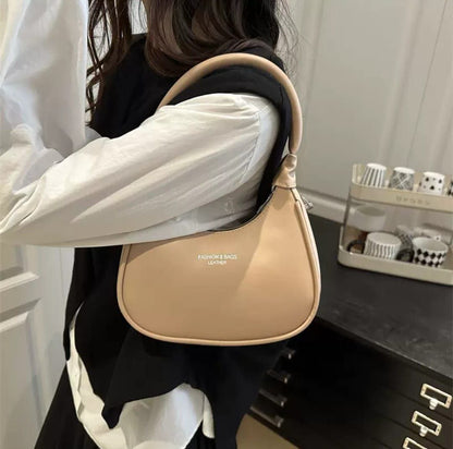 Minimalist Leather-Finish Hobo Bag