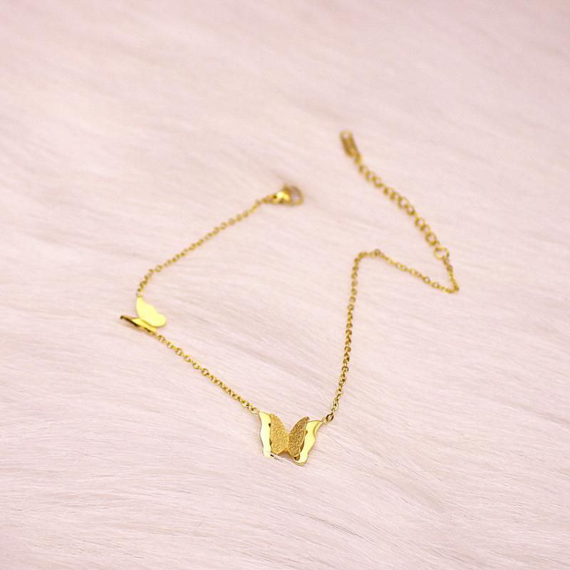 18K Gold Plated Titanium Steel Butterfly Anklet|Anti-Tarnish & Waterproof