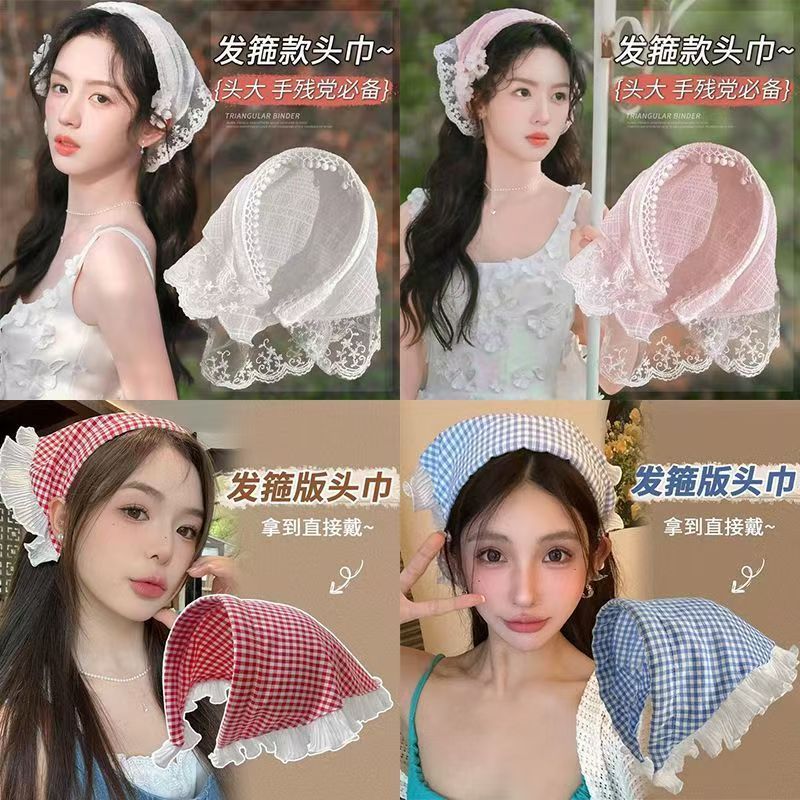 Modern Hair Scarf Soft And Comfortable Lace Flower Headbands Bohomian Hair Bandanas For Women And Girl