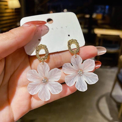 White Flower Earrings