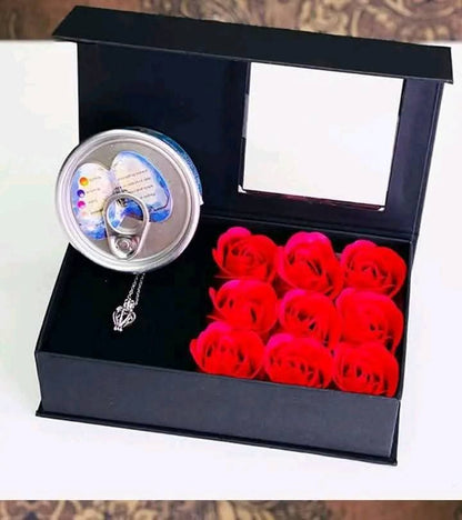 Wish Pearl + 12 Pieces Rose Flower Combo (With Premium Bag)