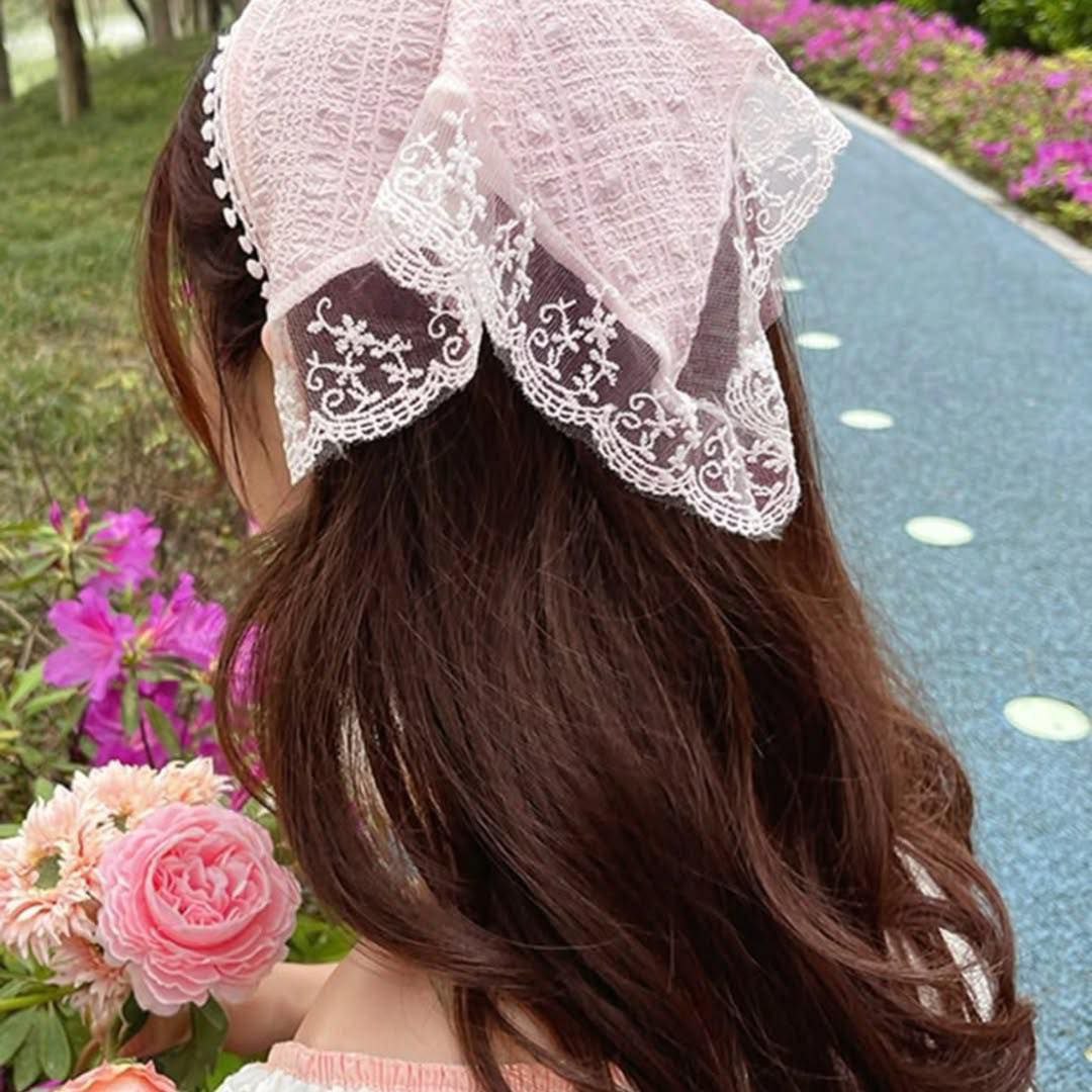 Modern Hair Scarf Soft And Comfortable Lace Flower Headbands Bohomian Hair Bandanas For Women And Girl