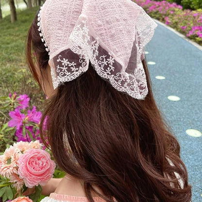 Modern Hair Scarf Soft And Comfortable Lace Flower Headbands Bohomian Hair Bandanas For Women And Girl