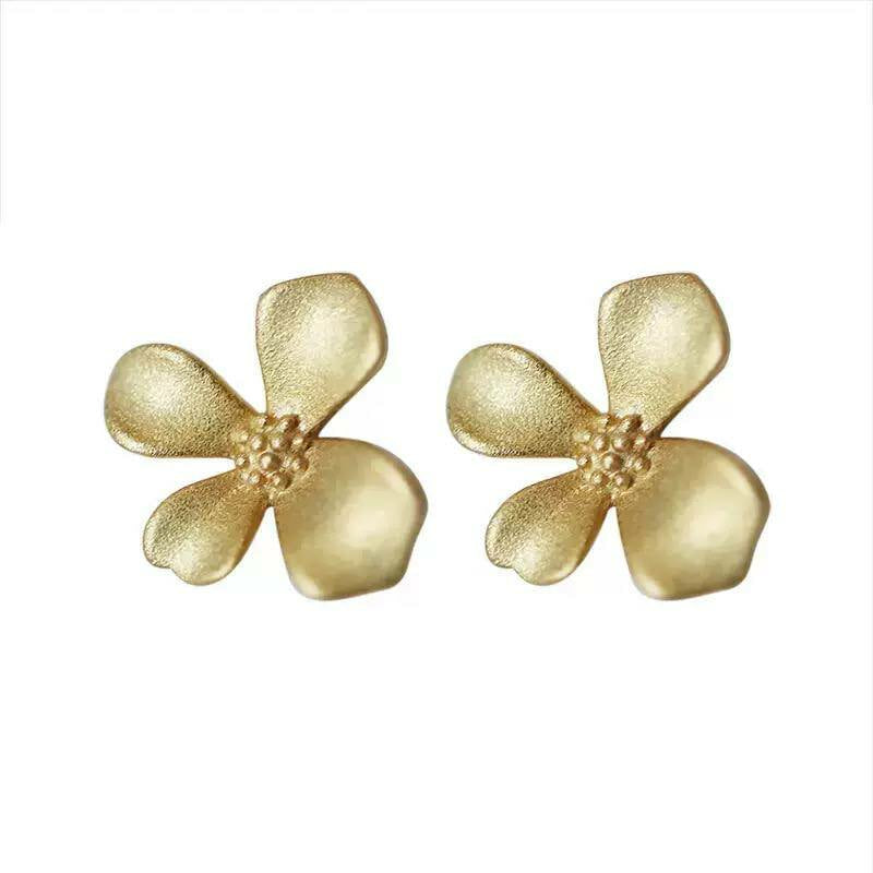 high-end golden flower earrings