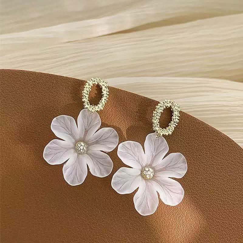 White Flower Earrings