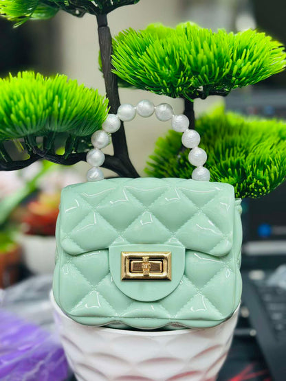 Bagbin Designer sling bag and Handbags baby girls | Purse Small Pearl Handbags Kids Jelly Purse Bag With Chains 
Jelly bag