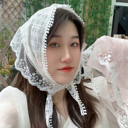 Modern Hair Scarf Soft And Comfortable Lace Flower Headbands Bohomian Hair Bandanas For Women And Girl