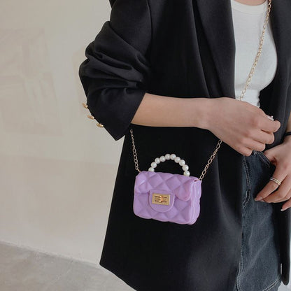Bagbin Designer sling bag and Handbags baby girls | Purse Small Pearl Handbags Kids Jelly Purse Bag With Chains 
Jelly bag