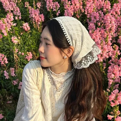 Modern Hair Scarf Soft And Comfortable Lace Flower Headbands Bohomian Hair Bandanas For Women And Girl