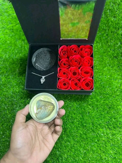 Wish Pearl + 12 Pieces Rose Flower Combo (With Premium Bag)