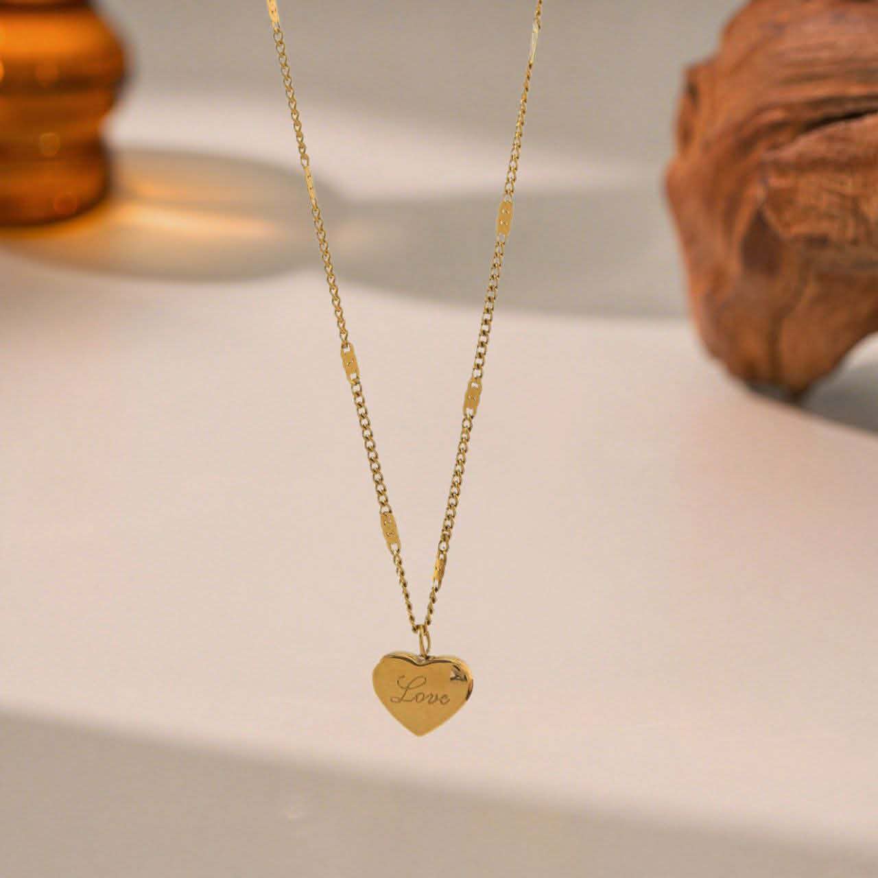 Love Letter Heart-Shaped Titanium Steel Necklace