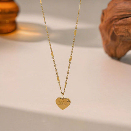 Love Letter Heart-Shaped Titanium Steel Necklace