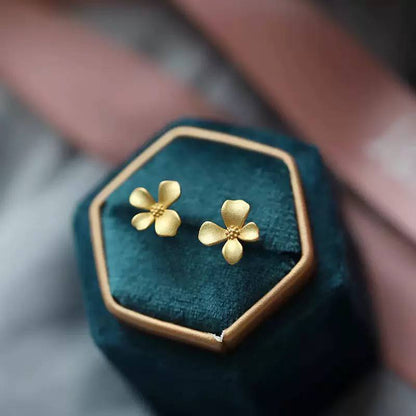 high-end golden flower earrings
